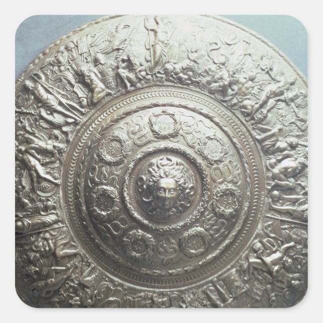 Sticker Carré Bouclier avec la tête de Medusa, 1552 (Devant)