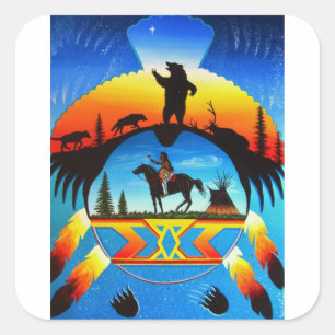 Sticker Carré Bouclier de Cheyenne