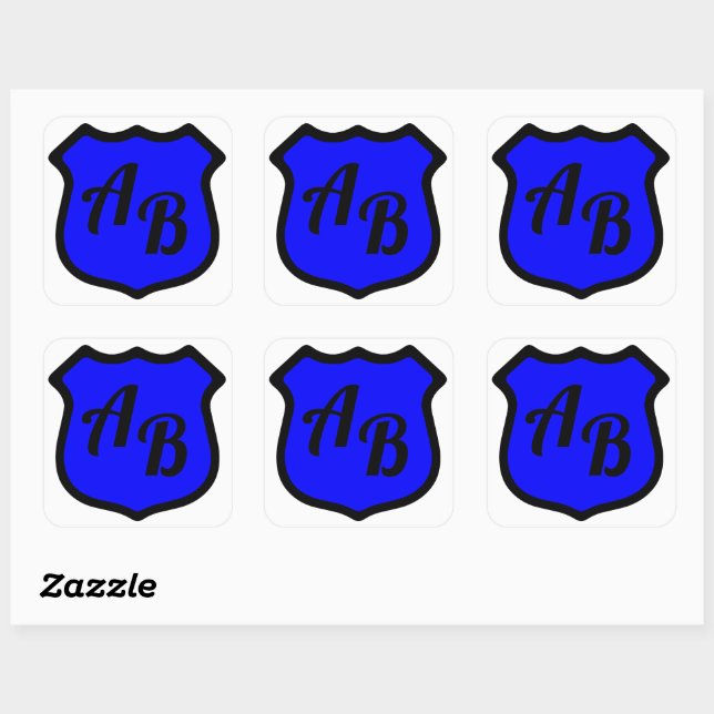 Sticker Carré Bouclier de St. Michael avec monogramme (Feuille)