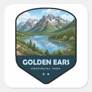 Sticker Carré Bouclier du parc provincial Golden Ears