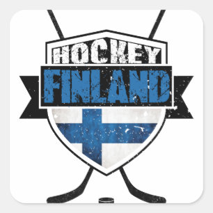 Sticker Carré Bouclier finlandais de hockey Suomi