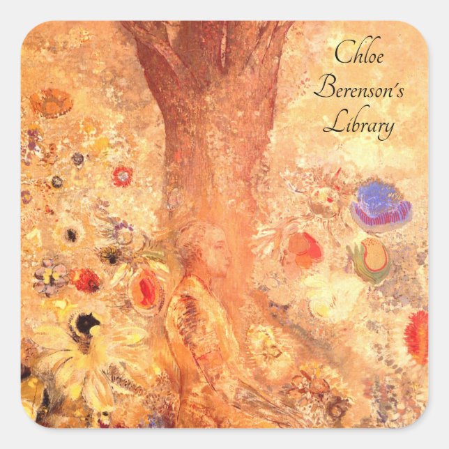 Sticker Carré Bouddha dans sa jeunesse par Odilon Redon (Devant)