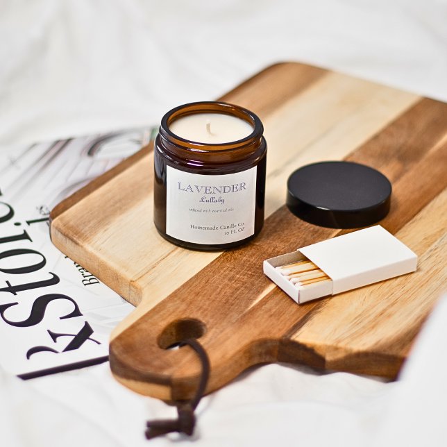 Sticker Carré Bougie berçante à la lavande simple moderne (Simple Modern Lavender Name Candle Square Sticker)