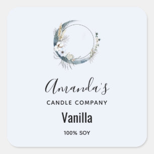 Sticker Carré Bougie Blue Crescent Moon Business