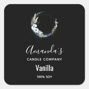 Sticker Carré Bougie Blue Crescent Moon Business