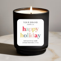 Bougie colorée "Joyeux Fêtes"