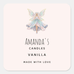 Sticker Carré Bougie de couleurs pastel de fée d'ange magique En