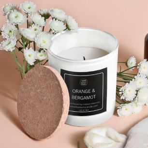 Sticker Carré Bougie Simple minimaliste noir & blanc Ajouter u