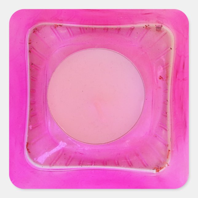 Sticker Carré Bougie, Sweet Rose Love Lumière aux chandelles (Devant)