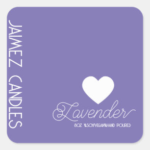 Sticker Carré Bougie Végétalienne au Soja Fabricant de Lavande P