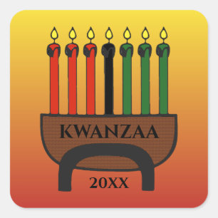 Sticker Carré Bougies Kwanzaa