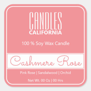 Sticker Carré Bougies roses blush carré moderne simple