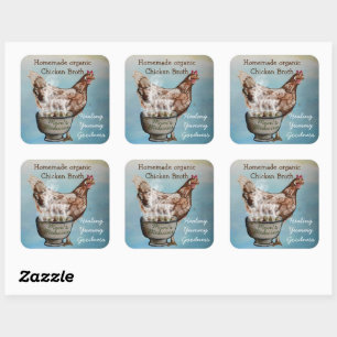 Sticker Carré bouillon de poulet fait maison