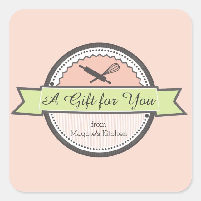 Sticker Carré boulangerie couleur sur mesure rouleau pin whisky  (Devant)