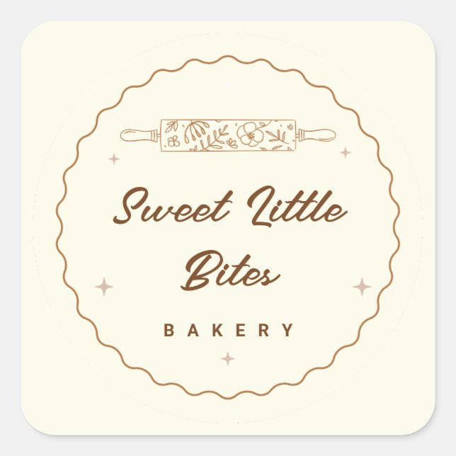 Sticker Carré Boulangerie de logo Sweet Little Bites (Devant)