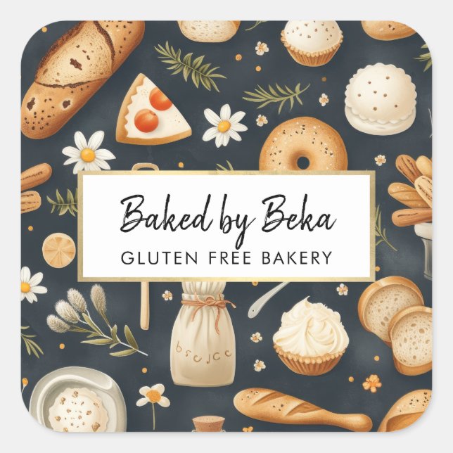 Sticker Carré Boulangerie, Pain, Pâtisseries (Devant)