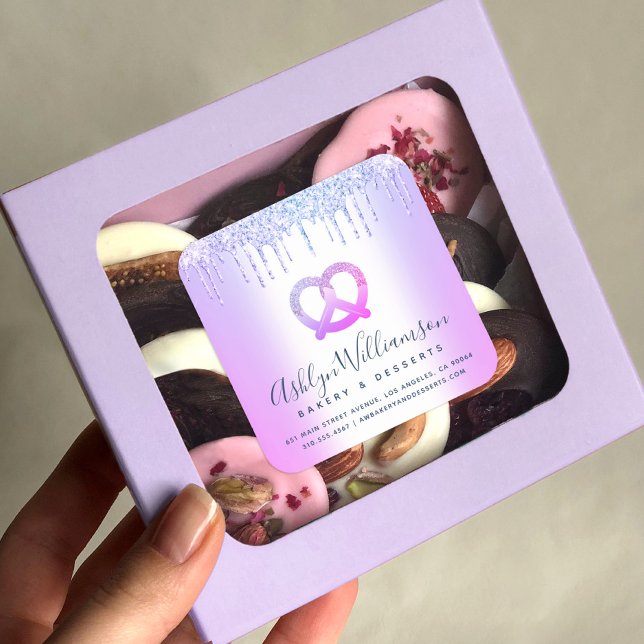 Sticker Carré Boulangerie Restauration Pâtisserie Chef Purple Pa (Créateur téléchargé)