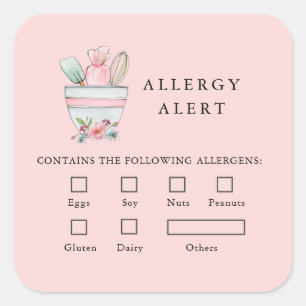 Sticker Carré Boulangerie Sécurité alimentaire Alerte allergie U