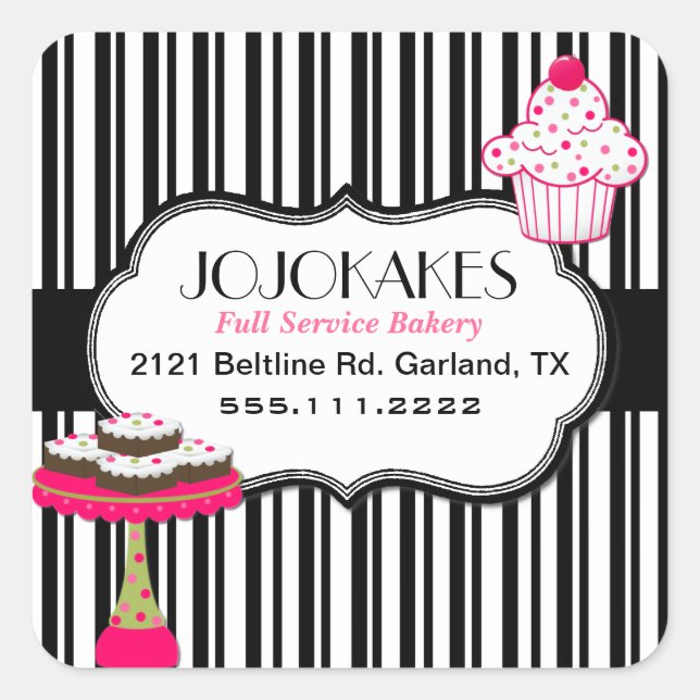 Sticker Carré Boulangerie sur mesure (Devant)