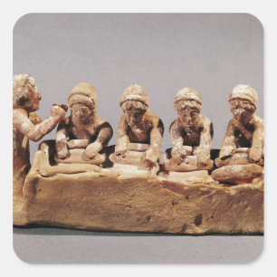 Sticker Carré Boulangers malaxant la pâte chez Thebes