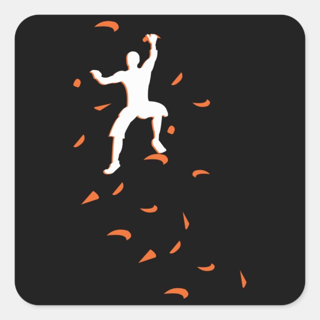 Sticker Carré Bouldering Boulder Sport Escalade Mur (Devant)