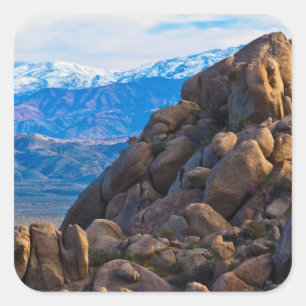 Sticker Carré Boulders et Montagnes