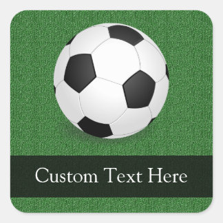 Sticker Carré Boule de soccer personnalisée