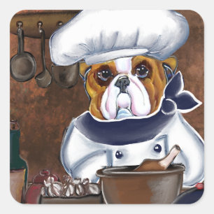 Sticker Carré Bouledogue