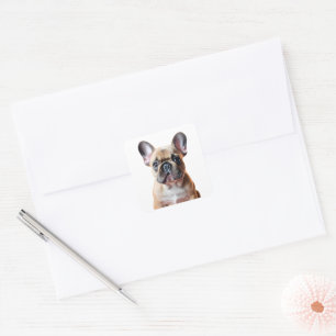 Sticker Carré Bouledogue français Chiot mignon Chien Animal de c
