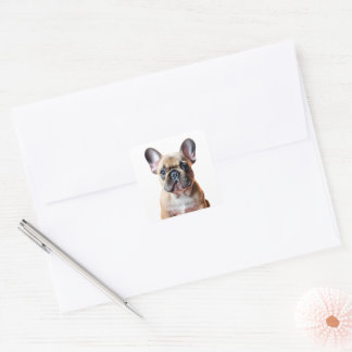 Sticker Carré Bouledogue français Chiot mignon Chien Animal de c