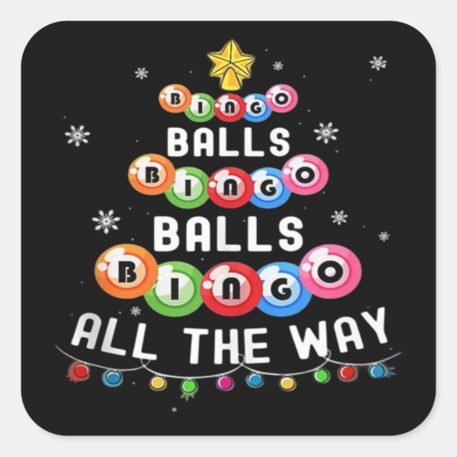 Sticker Carré Boules de Bingo Bingo tout le long  (Devant)