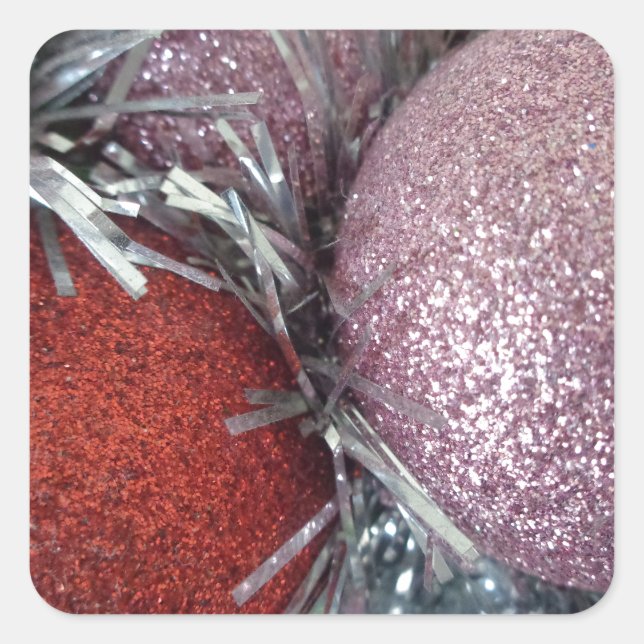 Sticker Carré Boules de Noël (Devant)