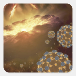 Sticker Carré Boules flottantes dans l'espace interstellaire