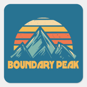 Sticker Carré Boundary Peak Nevada Retro Turquoise