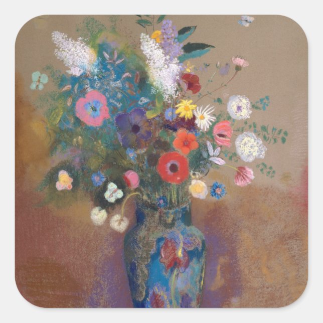 Sticker Carré Bouquet de fleurs (Devant)