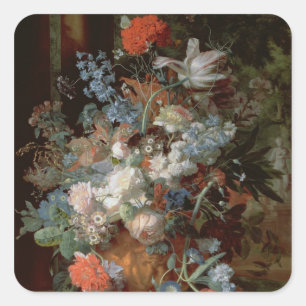 Sticker Carré Bouquet de fleurs dans un paysage