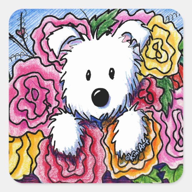 Sticker Carré Bouquet de la Fête des mères (Devant)