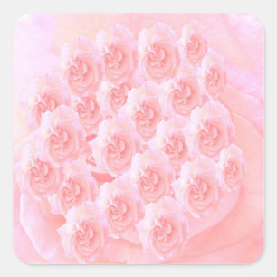 Sticker Carré Bouquet de rose rouge clair
