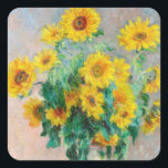 Sticker Carré Bouquet de tournesols Claude Monet<br><div class="desc">Bouquet de tournesols. Claude Monet. 1881. Reproduction d'oeuvres d'art célèbres dans le domaine public.</div>