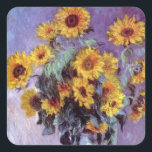 Sticker Carré Bouquet de tournesols de Claude Monet, Art Vintage<br><div class="desc">Bouquet of Sunflowers (1881) de Claude Monet est un vintage impressionniste peinture à la morue florale d'art. Fleurs jaunes fleuries du jardin. Un bouquet de tournesol de saison estivale dans un vase. À propos de l'artiste : Claude Monet (1840-1926) est un fondateur du mouvement de peinture impressionniste française, dont la...</div>