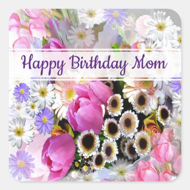 Sticker Carré Bouquet Spring (Devant)