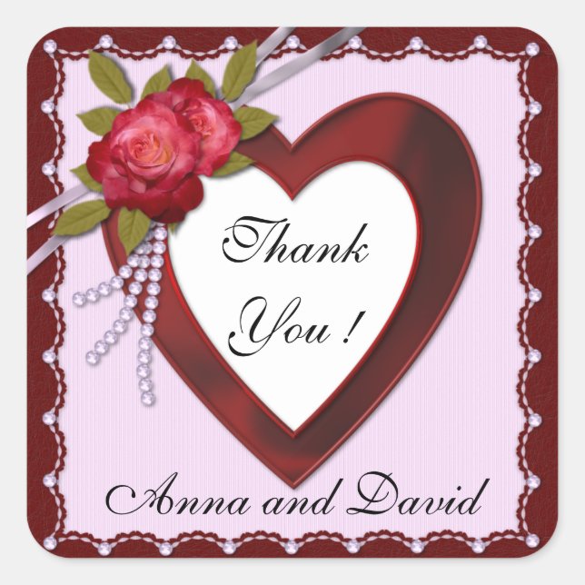 Sticker Carré Bourgogne Moderne Luxe Ajoutez Votre Texte (Devant)