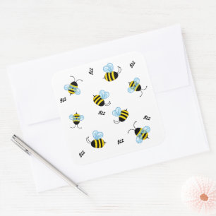 Sticker Carré Bousculant bourdonnement les abeilles