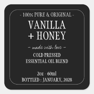 Sticker Carré Bouteille cosmétique essentielle à l'huile