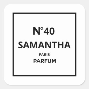 Sticker Carré Bouteille de parfum de créateur pour anniversaire