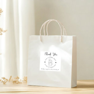 Sticker Carré Boutique De Café Personnalisée Ajouter Votre Logo 