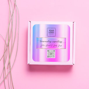 Sticker Carré Boutique en ligne Logo QRCode Produit photo Pink G