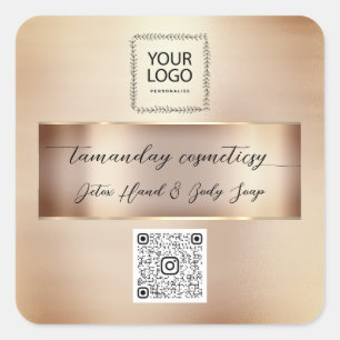 Sticker Carré Boutique en ligne Logo QRCode Rose de produit phot