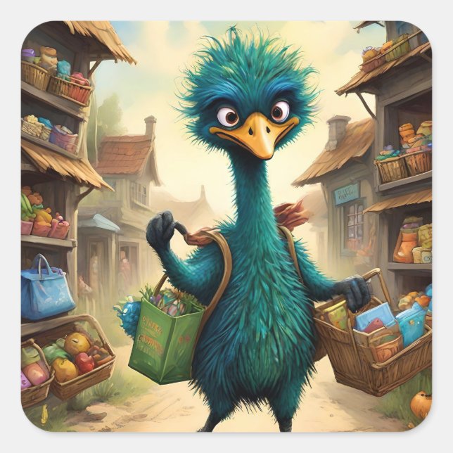 Sticker Carré Boutique Greenu emu. (Devant)