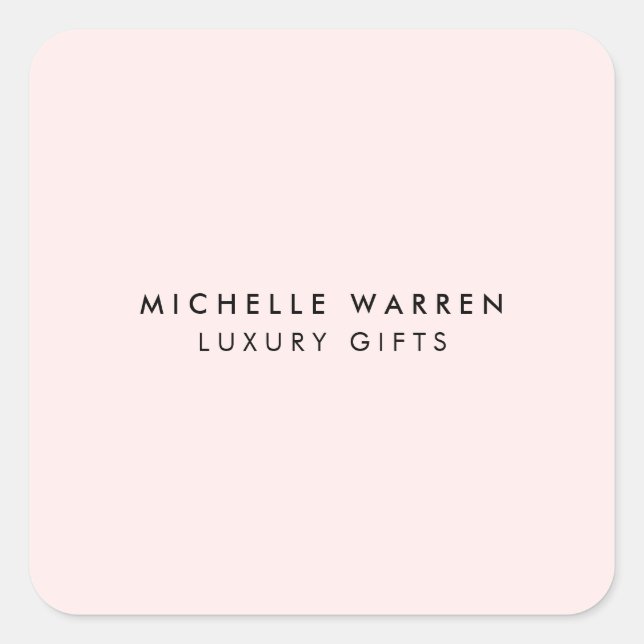 Sticker Carré Boutique Rose Élégante, Salon, Coiffeur (Devant)